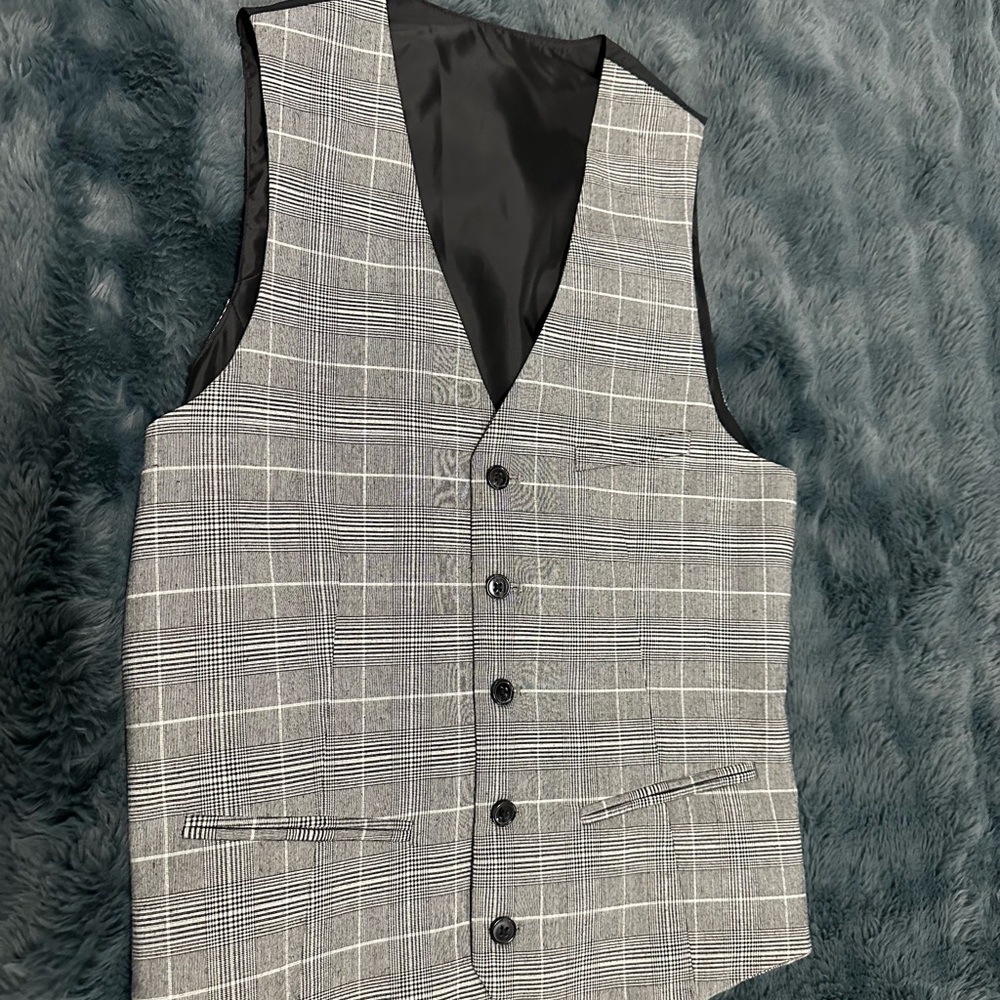 Men's Grey Glen Plaid Vest - Classic Formal Waistcoat